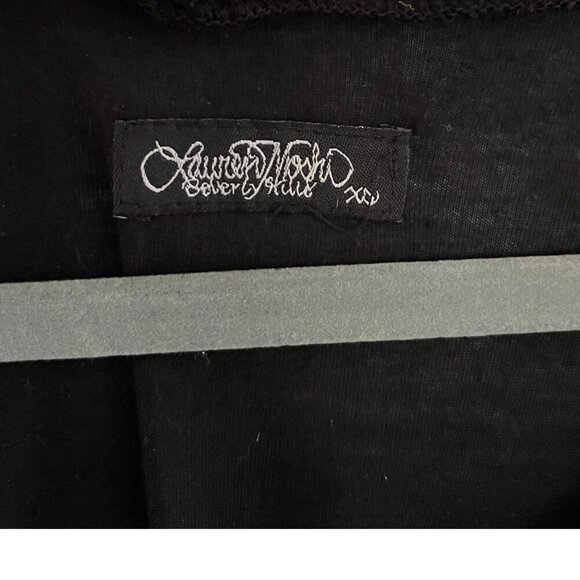 Lauren Moshi Black Leopard Graphic Asymmetrical Hem Tunic Tank Top Size XS Modal - Picture 3 of 10